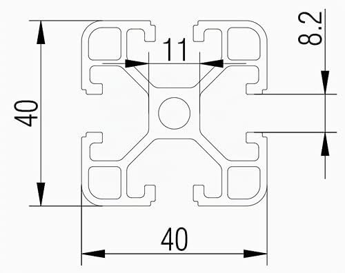 12 StückStrebenprofil Alu-Profil Nut 8 40x40 Zuschnitt 600 mm 600 mm 12 Stück, 600 mm 12 Stück