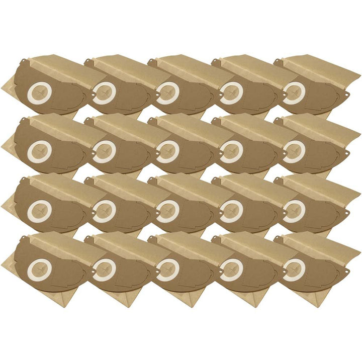 20 Industrie- Baustellen- Gewerbe- Heavy Papier Staubsaugerbeutel kompatibel für Kärcher 69043220, 6