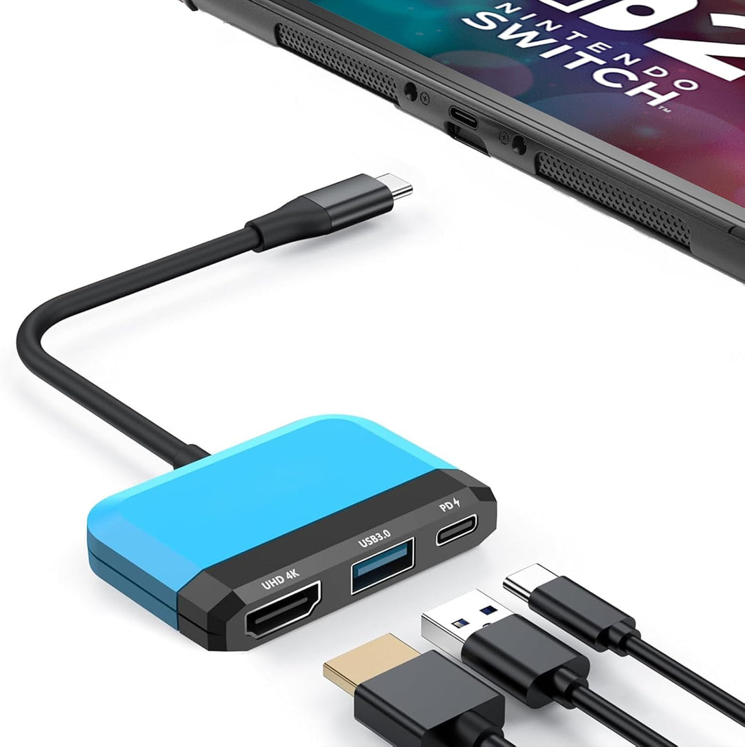 Switch TV Dock für Nintendo Switch/OLED, 3 in 1 Switch Portable Dock mit 4K HDMI, USB 3.0 Port, Type