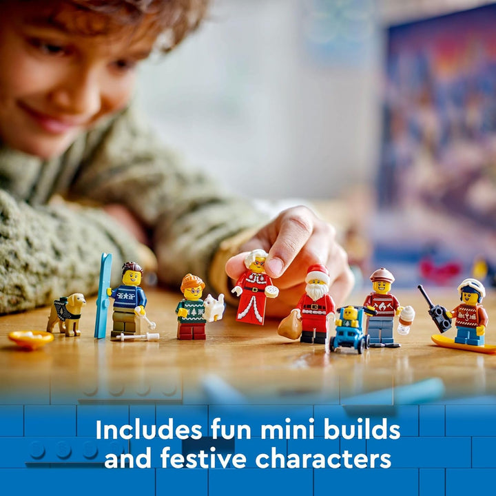 LEGO City Adventskalender 2024, Urlaub Countdown Geschenk ab 5 Jahren, 24 Überraschungen für Kinder,