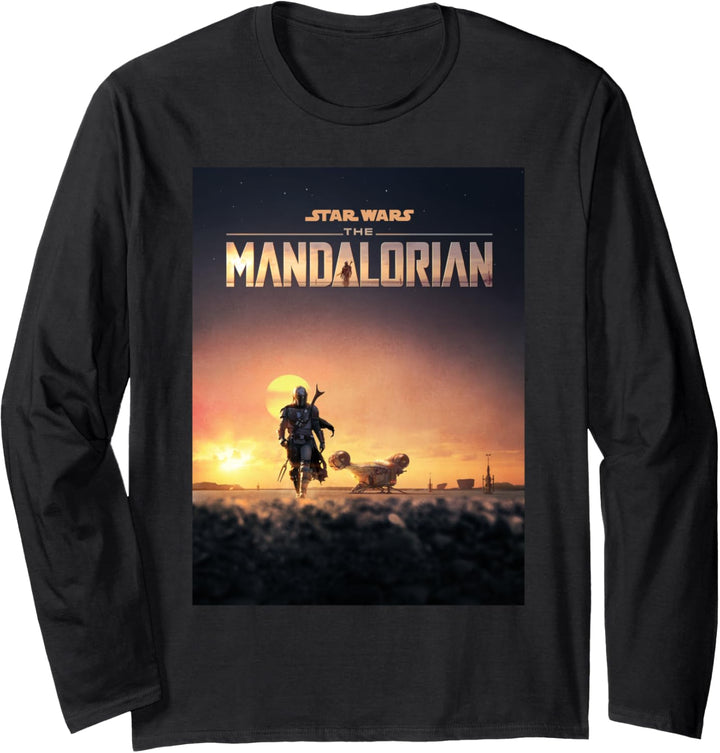Star Wars The Mandalorian Disney+ Series Poster Langarmshirt