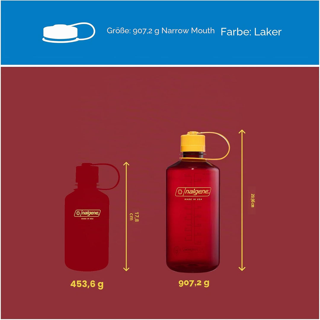 Nalgene Wasserflasche – Leichte Sustain Tritan BPA-freie, bruchsichere Flasche für Rucksackreisen, W