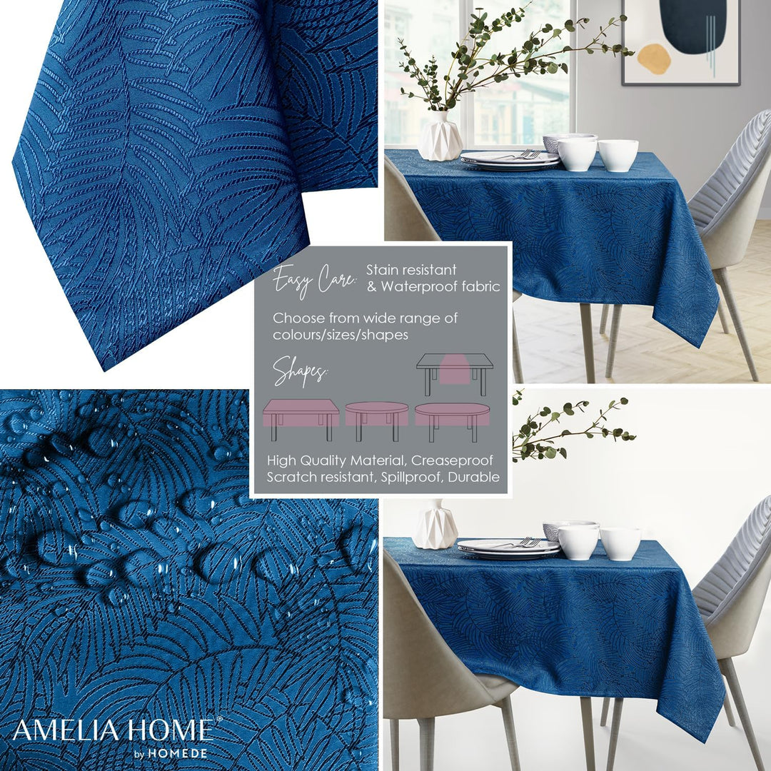 AmeliaHome Tischdecke 110x180 cm Tischtuch Tafeldecke Fleckschutz Lotuseffekt Abwaschbar Wasserabwei