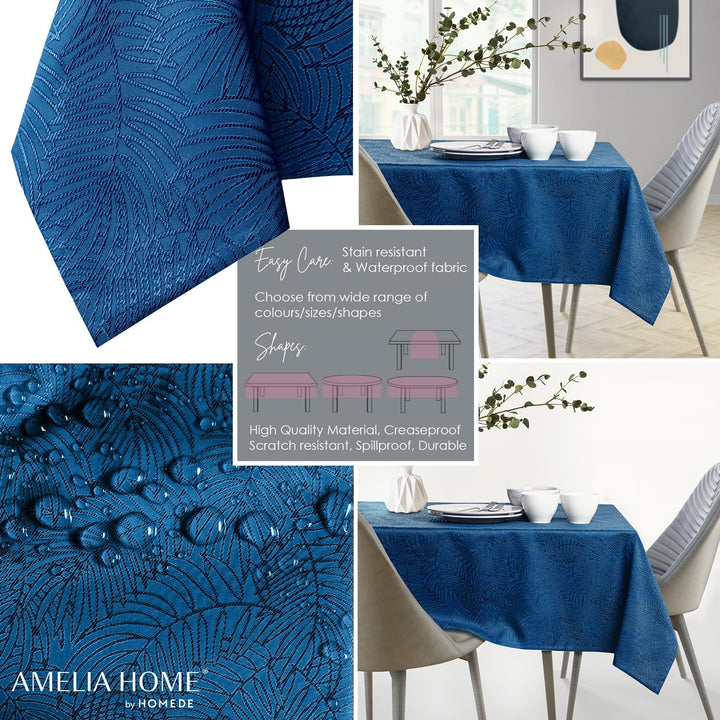 AmeliaHome Tischdecke 110x180 cm Tischtuch Tafeldecke Fleckschutz Lotuseffekt Abwaschbar Wasserabwei