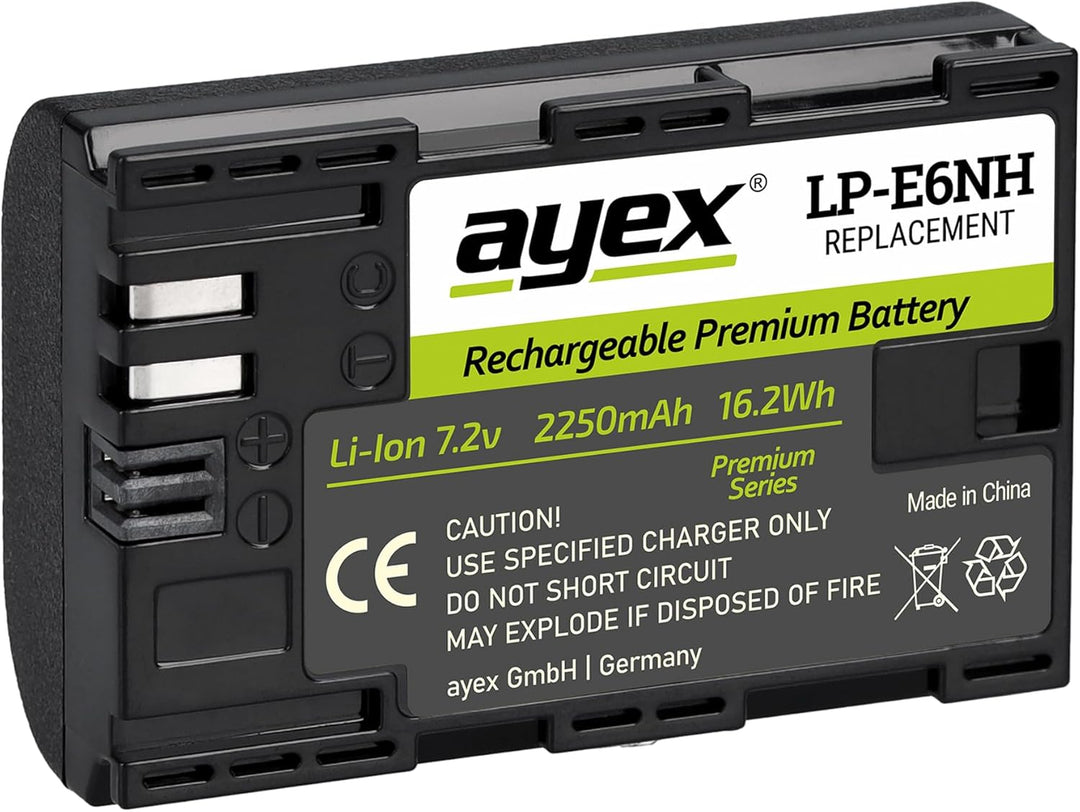 ayex Batteriegriff Kompatibel mit Canon EOS R5 R6 R6 Mark II wie BG-R10 + Timer-Fernauslöser + 2X LP
