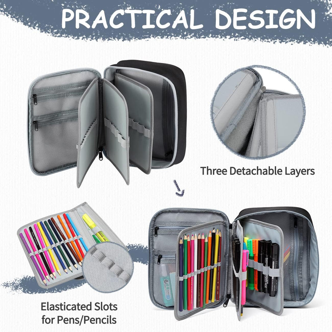 VASCHY Grosse Federmäppchen, Multi Fächer Mäppchen Organizer 72 Stück Etui Schule Federmappe Federta