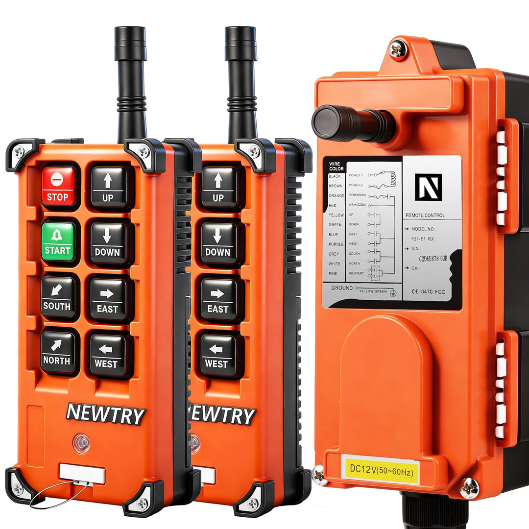NEWTRY 12V Drahtlose Kranfernbedienung Doppelsender Industrielles elektrisches Hebezeug (F21E1B Send