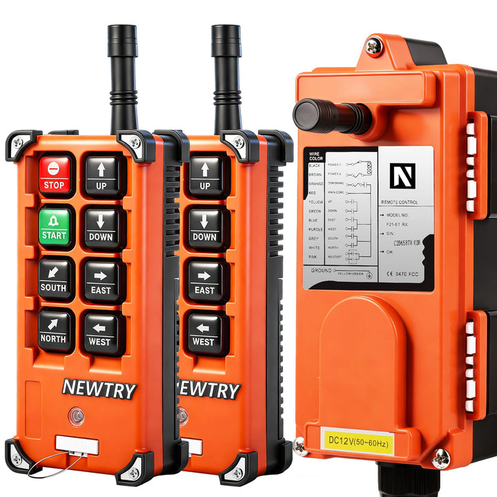 NEWTRY 12V Drahtlose Kranfernbedienung Doppelsender Industrielles elektrisches Hebezeug (F21E1B Send