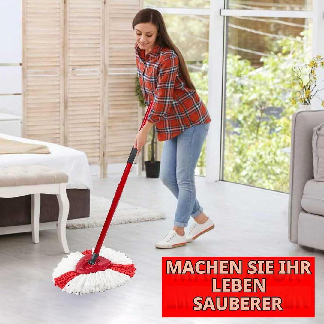 6 Stück Moppköpfe kompatibel mit Vileda Turbo &amp; EasyWring Clean, Mikrofaser Ersatzbezug 2-in-1, Drei