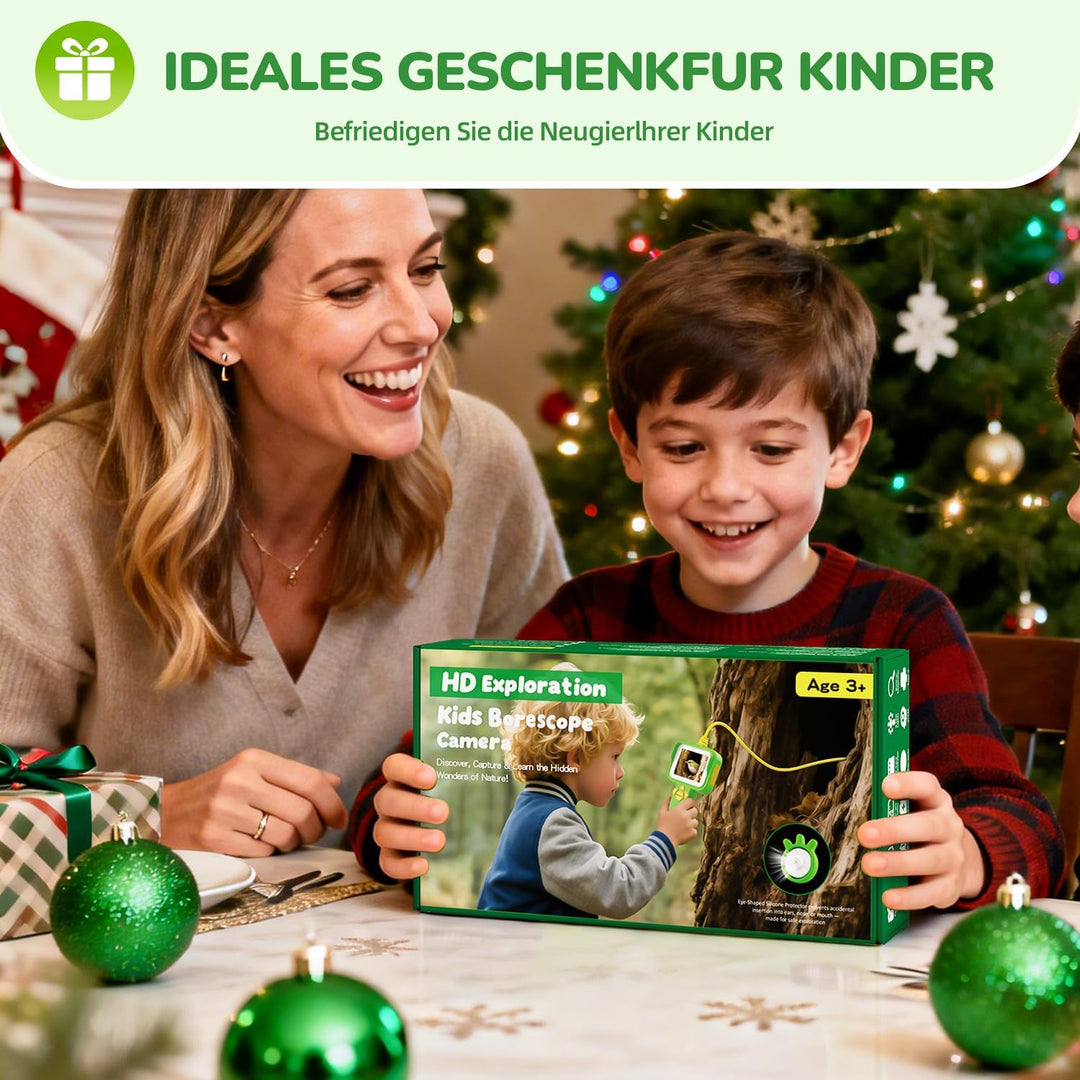 FINIBO Endoskopkamera Kinder – 2.4" Display Kids Endoscope, Spielzeug Endoskop mit Licht, Insekten B