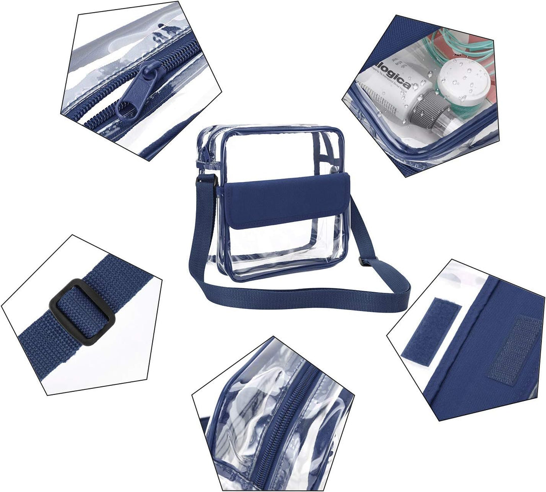 QKURT Klare Brieftasche mit verstellbarem Gurt, Concert Stadium Approved Clear Bag Transparent Purse