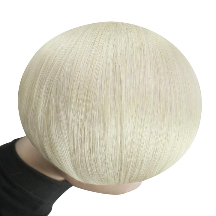 YoungSee Extensions Echthaar Bondings Blond 50 cm Bonding Extensions Echthaar Platinblond Haarverlan