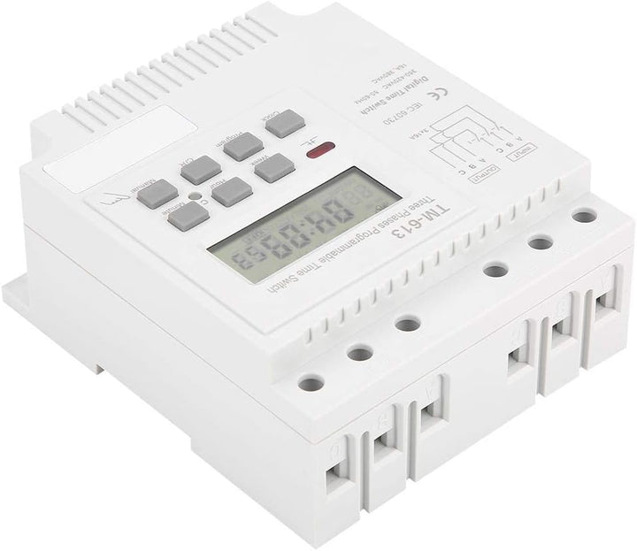 Keenso Hutschiene Zeitschaltuhr, TM-163 Dreiphasen Relais mit 380 V-Smart-Digital-Zeitschaltuhr Prog