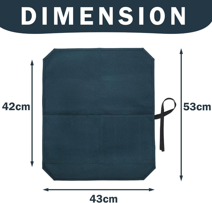 Kaaltisy Gewachstes Canvas-Messer-Rolltasche, Rolltasche Kochmesser, Messerrolle, Messertasche, Dunk