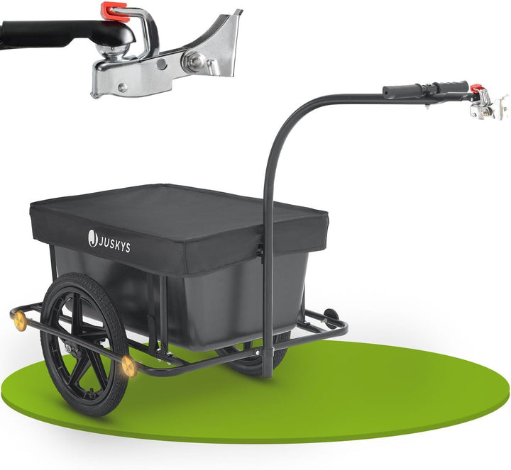 Juskys Fahrradanhänger 90 Liter - Lastenanhänger mit Kupplung, Deichsel — Anhänger für Fahrrad 40 /