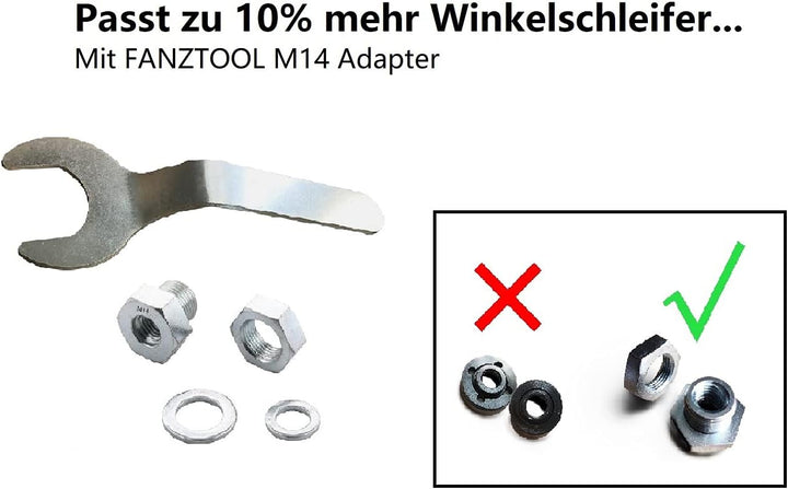 FANZTOOL universal Absaughaube für Winkelschleifer 125mm + Diamantschleiftopf (mit Schleiftopf x 2)