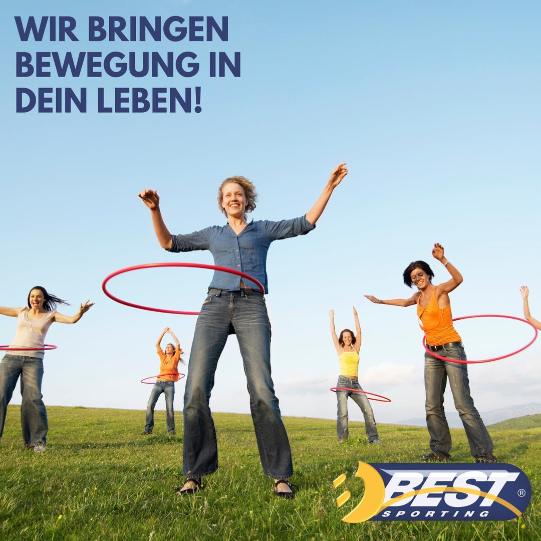 Best Sporting Hoop Fitnessreifen 100cm I 6-teilig I steckbar I Hula Hoop mit Gewicht I Zum Abnehmen