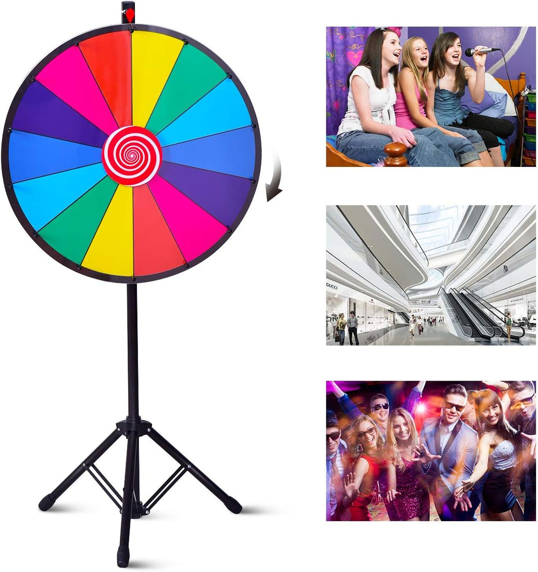 COSTWAY 24" Glücksrad Spielzeug Farbe Rad Spiele für Lotteriespiele, Wortspiele φ60cm