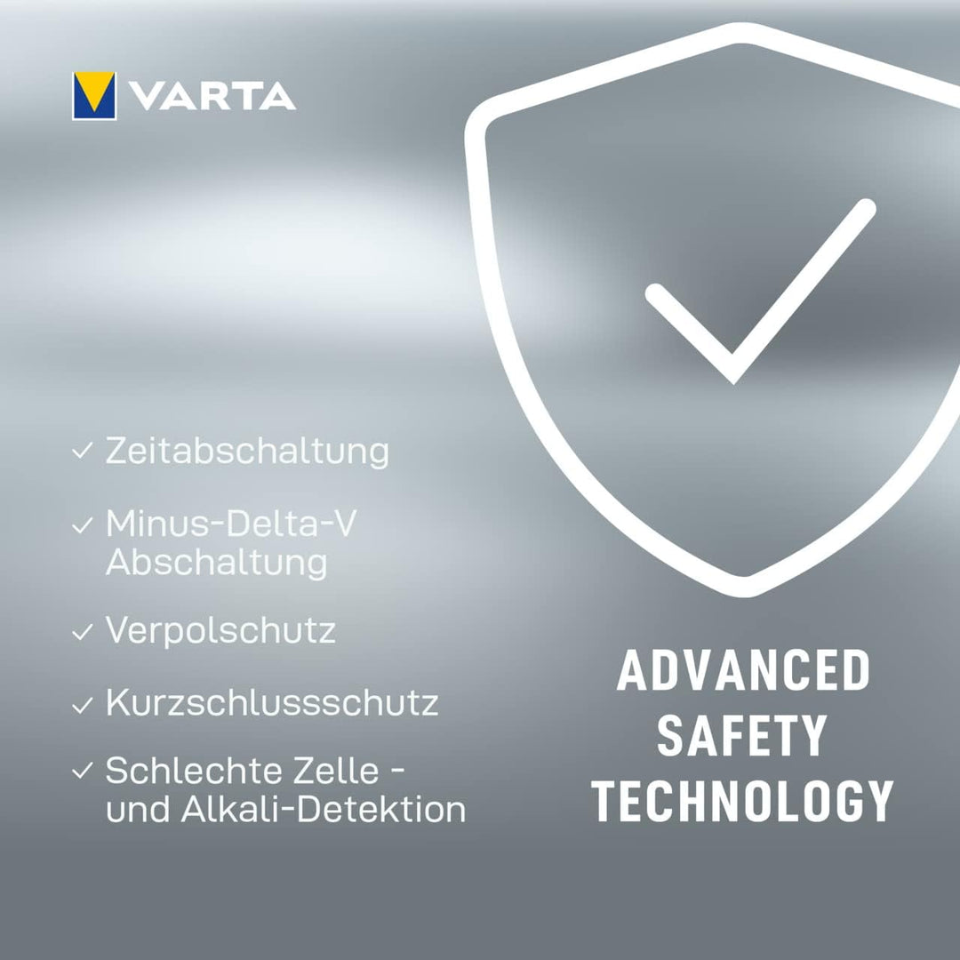 VARTA Akku Ladegerät, inkl. 4X AA 2600mAh, Batterieladegerät für wiederaufladbare AA/AAA, LCD Charge