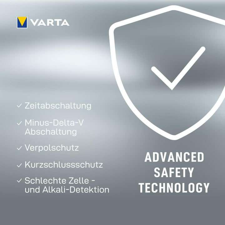 VARTA Akku Ladegerät, inkl. 4X AA 2600mAh, Batterieladegerät für wiederaufladbare AA/AAA, LCD Charge