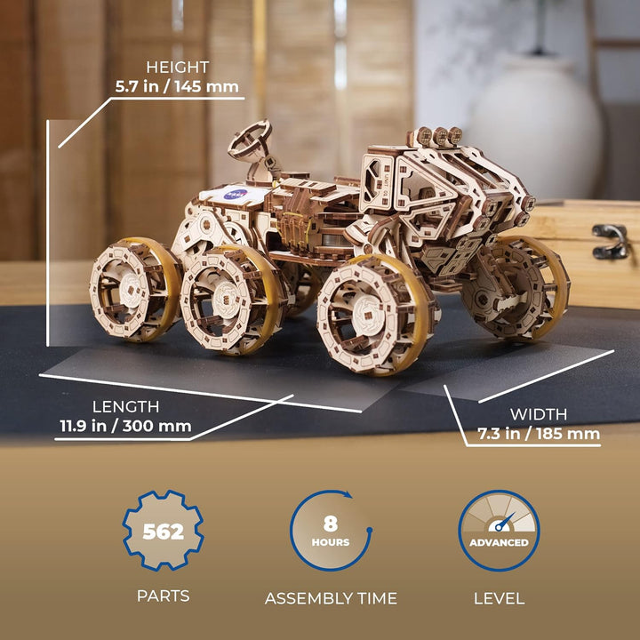 UGEARS Bemannter Mars Rover - Modellbausatz Erwachsene - 3D Holzpuzzle Mars Rover - Modellbau Holzba