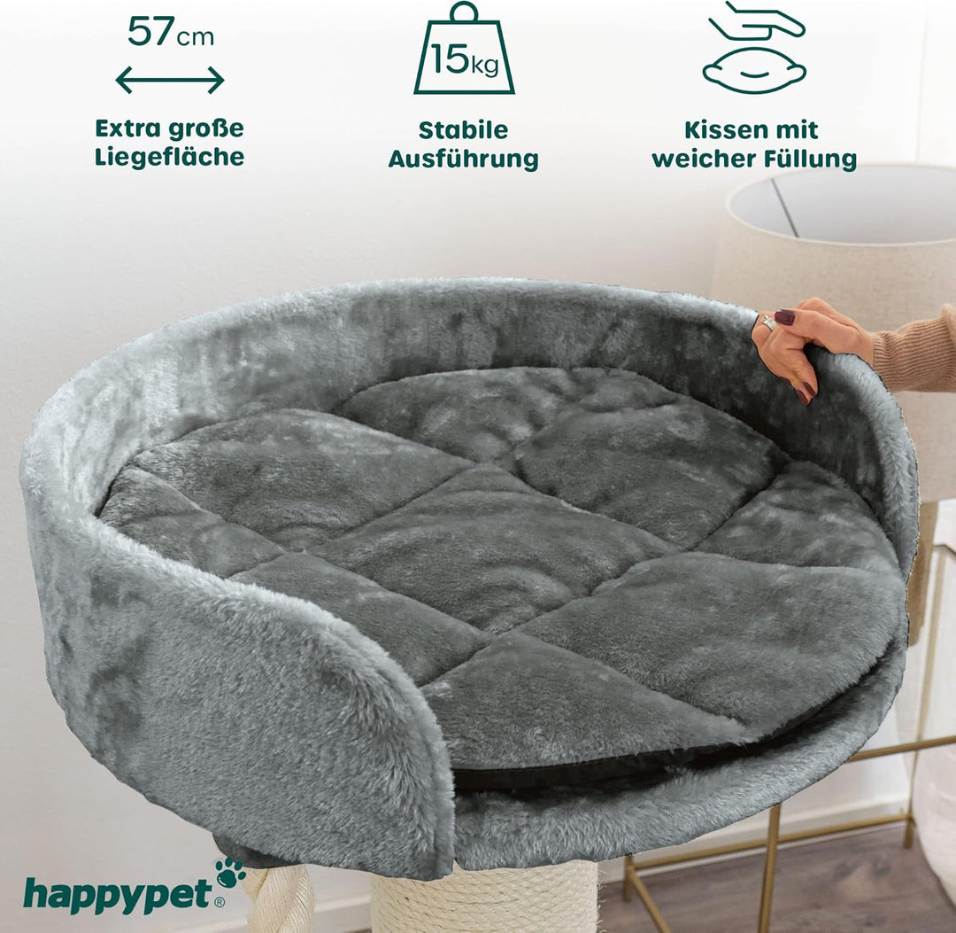 HAPPYPET Premium Kratzbaum 'Balu' Grosse Katzen Stabil - Katzenbaum, Kletterbaum, für Maine Coon, Ra