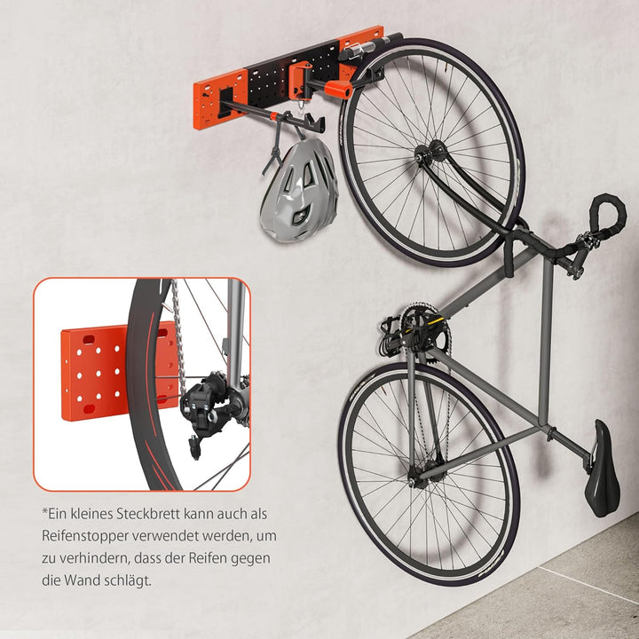 Mimoke Fahrrad Wandhalterung I Fahrradhalter Vertikal &amp; Horizontal einstellbar - bis 30 kg Tragkraft