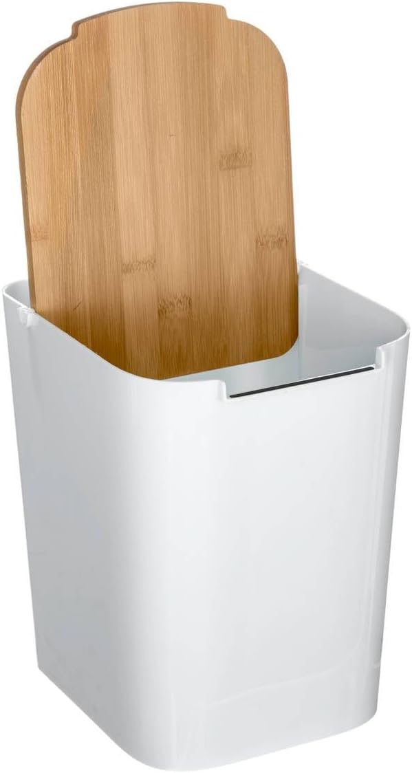 5five - mülleimer mit bambusdeckel 5l naturéo weiss