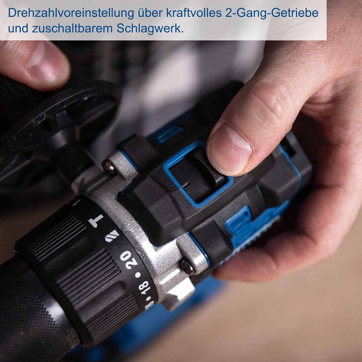Scheppach Akku Schlagbohrschrauber BC-CD70SC-X mit starken 70Nm Drehmoment | Schlagzahl 1800-27000bp