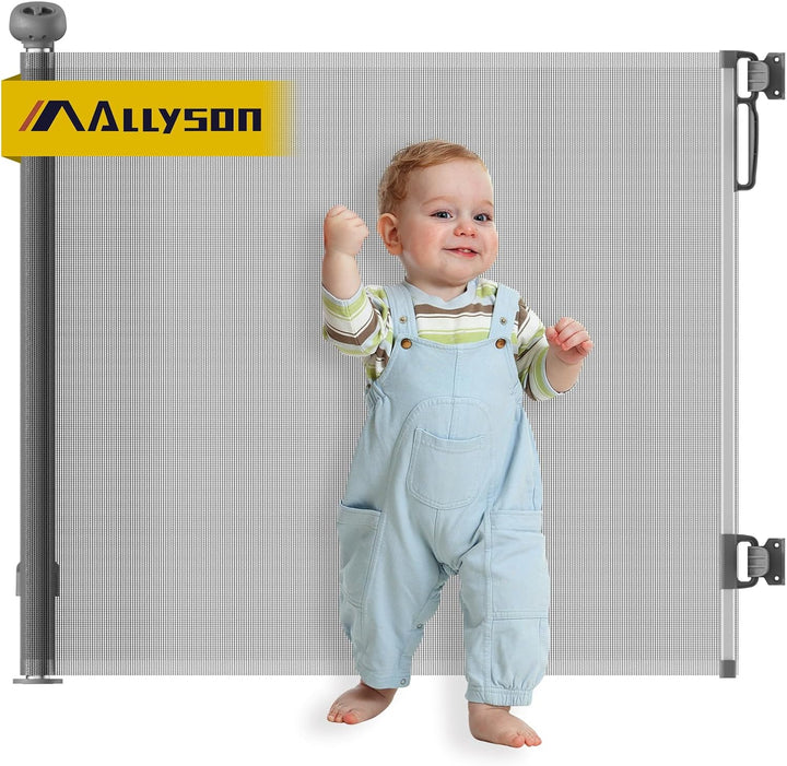 Allyson Treppenschutzgitter ausziehbar bis 140 cm, 86 cm hoch, Baby- und Haustier-Schutzgitter, Gerä