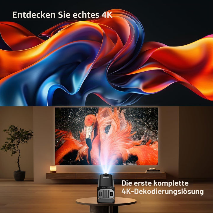 ZDSSY Mini Beamer 4k 1080P Unterstützt Klein Projektor Portable mit WiFi 6 BT 5.4,Tragbarer Video Sm
