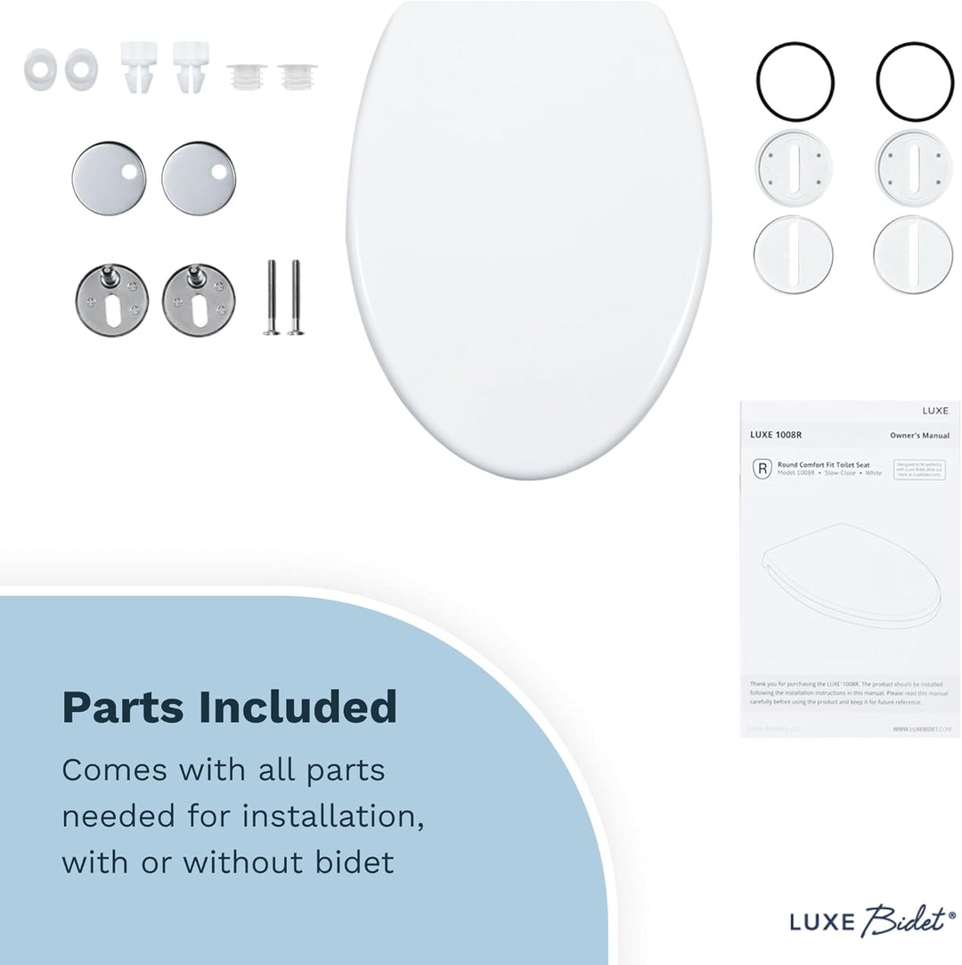 Luxe Bidet LUXE TS1008E Toilettensitz, länglich, bequeme Passform, mit Absenkautomatik, Quick-Releas