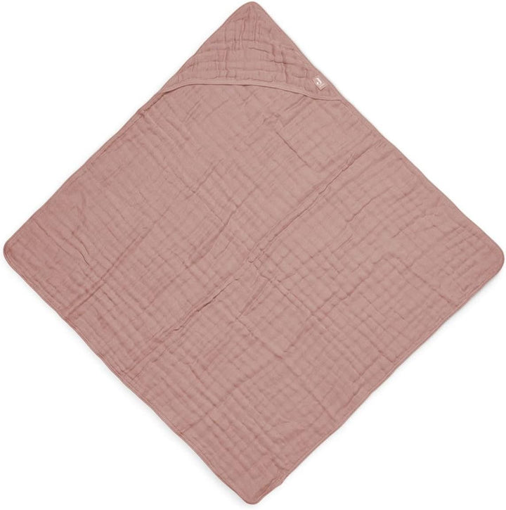 Jollein Kapuzenhandtuch Wrinkled 75x75 cm - Rosewood Pink, Pink