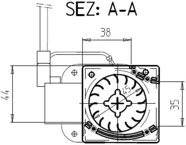 Easyricambi Motor Umgehungslüfter lang 379 mm 300 x 35 cm für Pelletöfen - EMMEVI FERGAS 107602