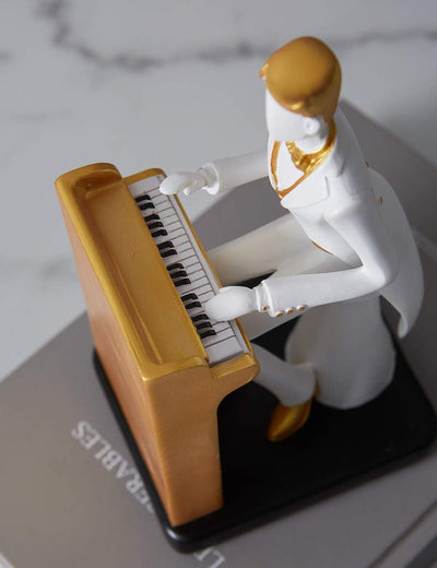 Amoy-Art Musik Figuren Skulptur Modern Dekor Statue Wohnzimmer Kunst Arts Polyresin Geschenk 22cm