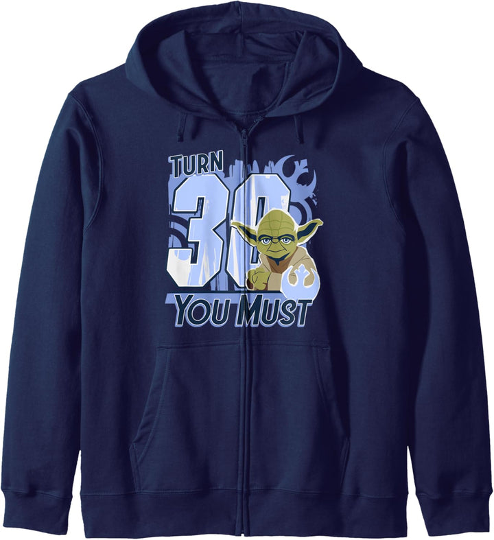Star Wars Yoda Turn 30 You Must Rebel Logo Portrait Kapuzenjacke