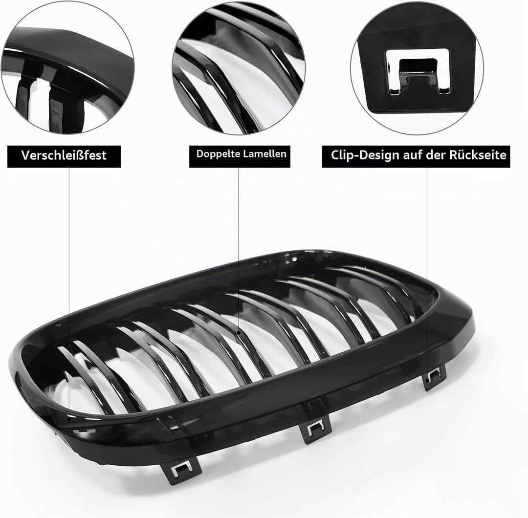 Gangying G01 Nieren Schwarz,Kühlergrill für BMW X3 G01 2018-2021 X4 G02 2019-2021 X3 Grill x4 Grill