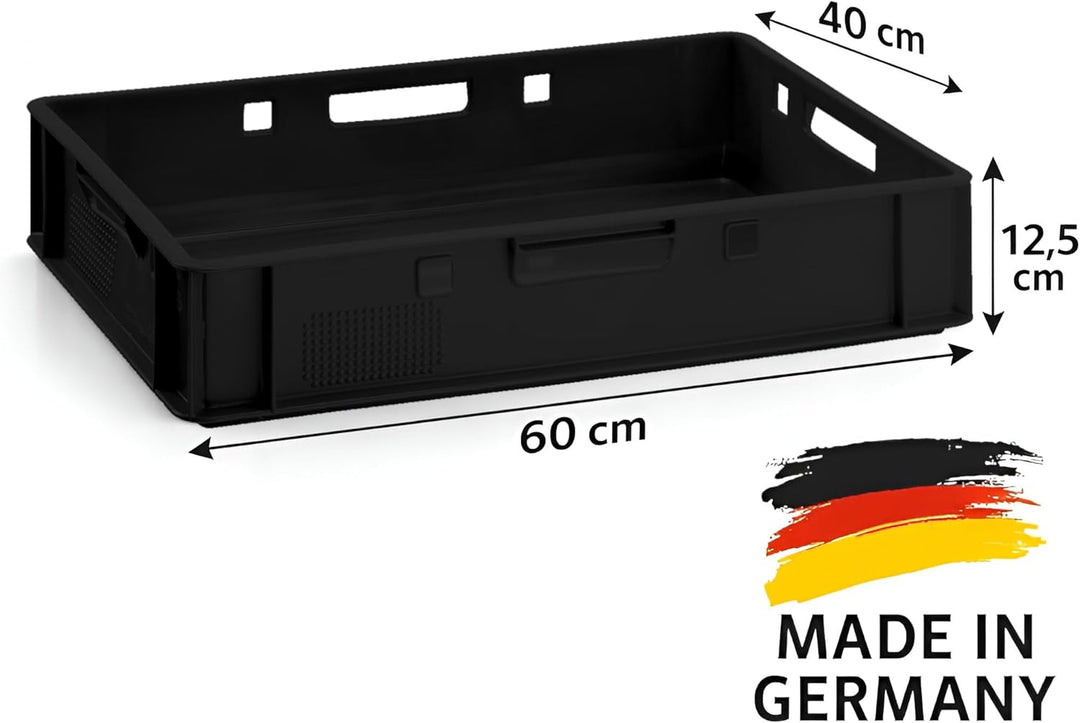 BURI 5x Fleischerkiste E1 Lagerkiste 60x40x12,5 cm | Fleischkiste Metzgerkiste flach | extrem vielse