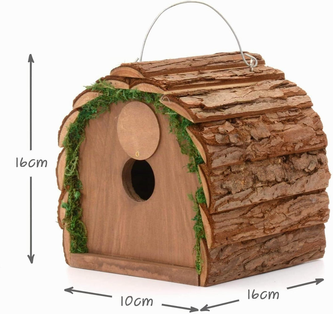 Ckb Ltd 2-in-1 Eichhörnchen-Futterstation / Vogel-Nisthaus zum Aufhängen, rustikal, natürlich, wette