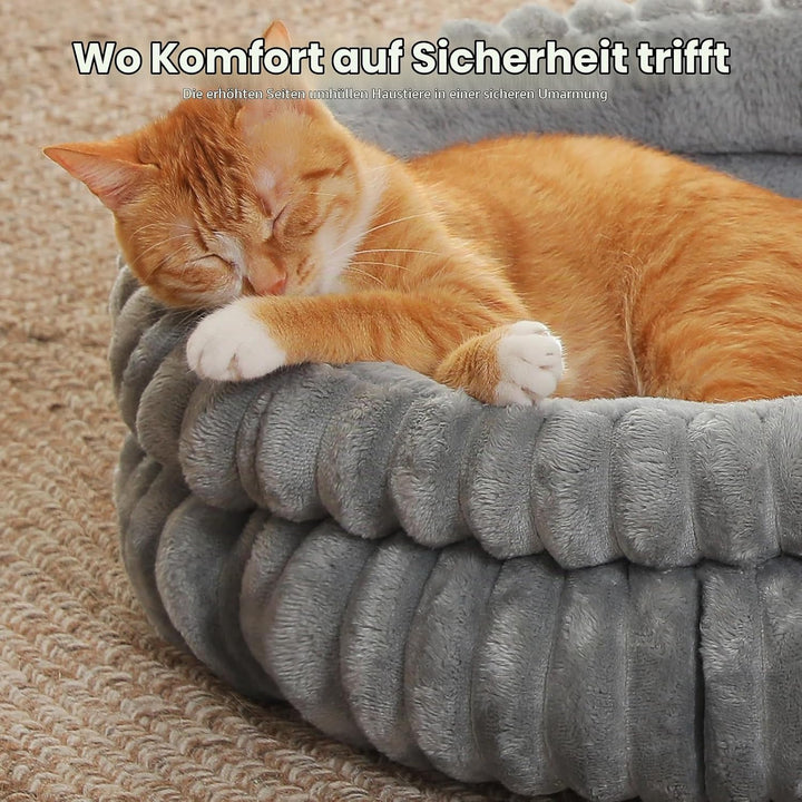 PAWZ Road Katzenbett waschbar, Hundebett kleine Hunde, Rundes, Flauschiges Katzenkissen, Katzenschla