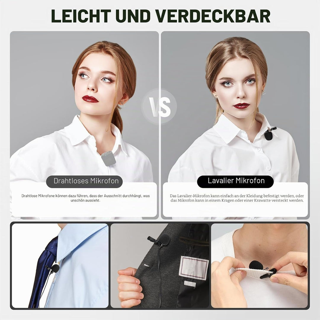 Neewer Lavalier-Ansteckmikrofon, kompatibel mit Rode Wireless GO II Wireless Pro DJI Wireless Mikrof