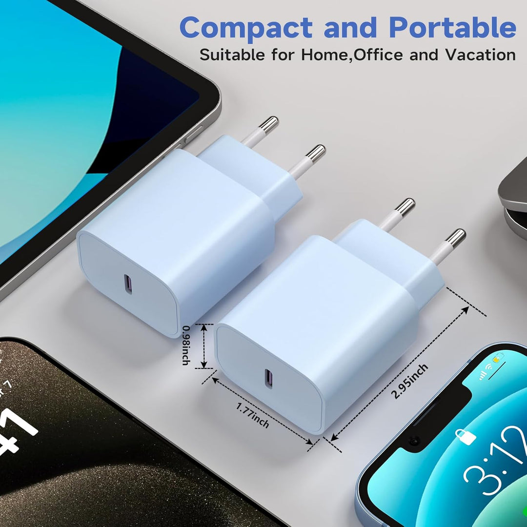 USB-C-ladegerät, für iPhone 16/15 Serie, for iPhone Schnellladegerät, PD20W, ladegerät-Typ-C, 2er Pa