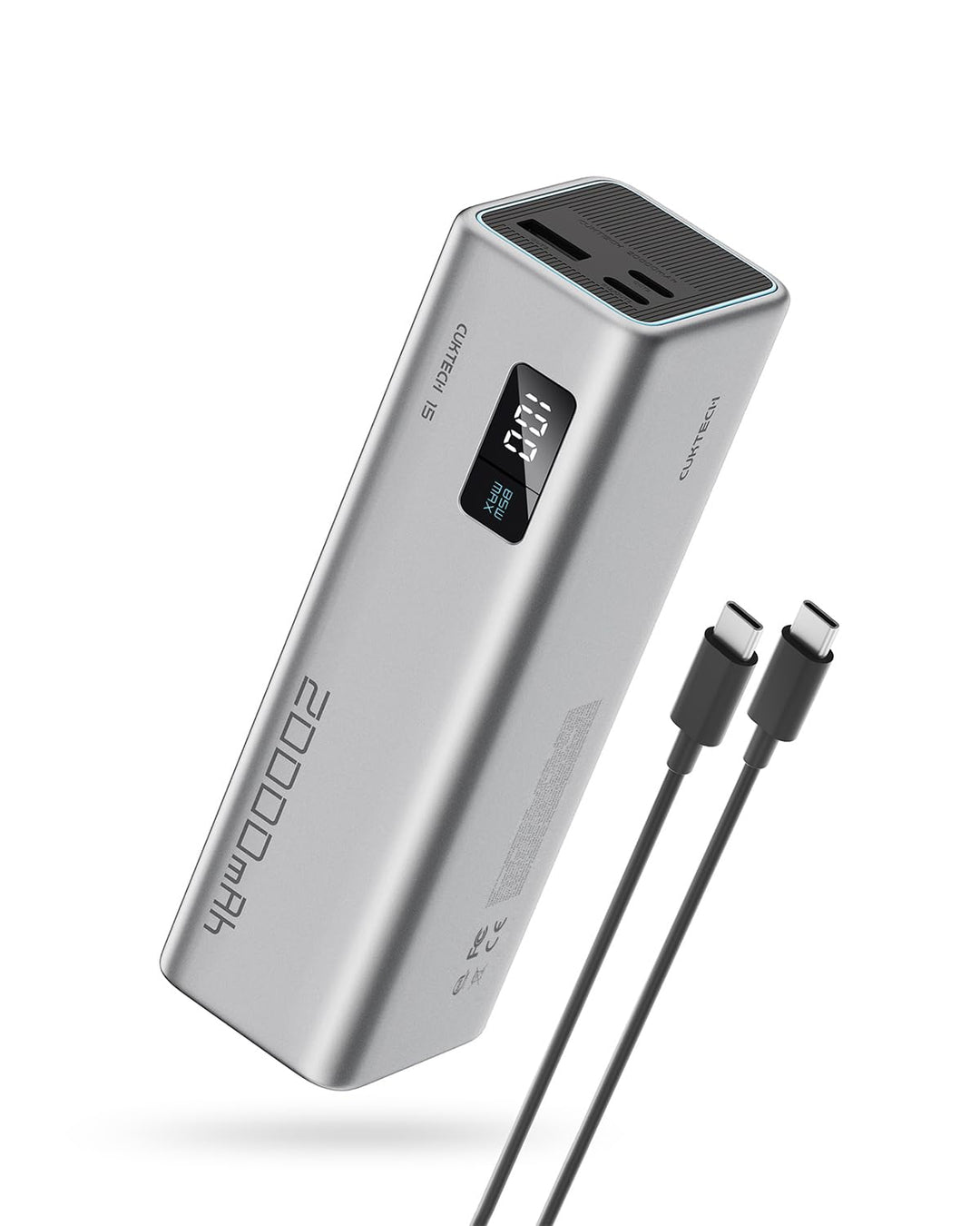 CUKTECH 65W Power Bank, 20000mAh Powerbank mit Digitales Display, Externe Handyakkus Schnellladefunk