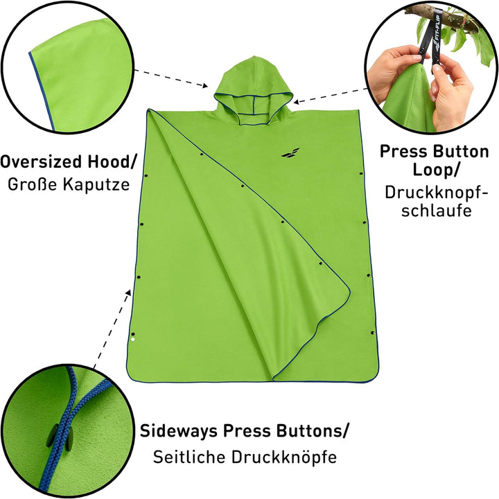 Fit-Flip Surfponcho, Umziehhilfe Damen & Herren – kompakt und sehr leicht – Badeponcho, Umziehhilfe,