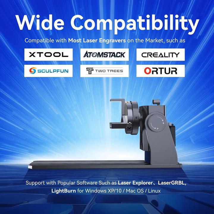 ALIENCELL RR1 Roterende Laser Graveer rol, 180° Hoekaanpassing Kaakrol, Compatibel Met de Meeste Las