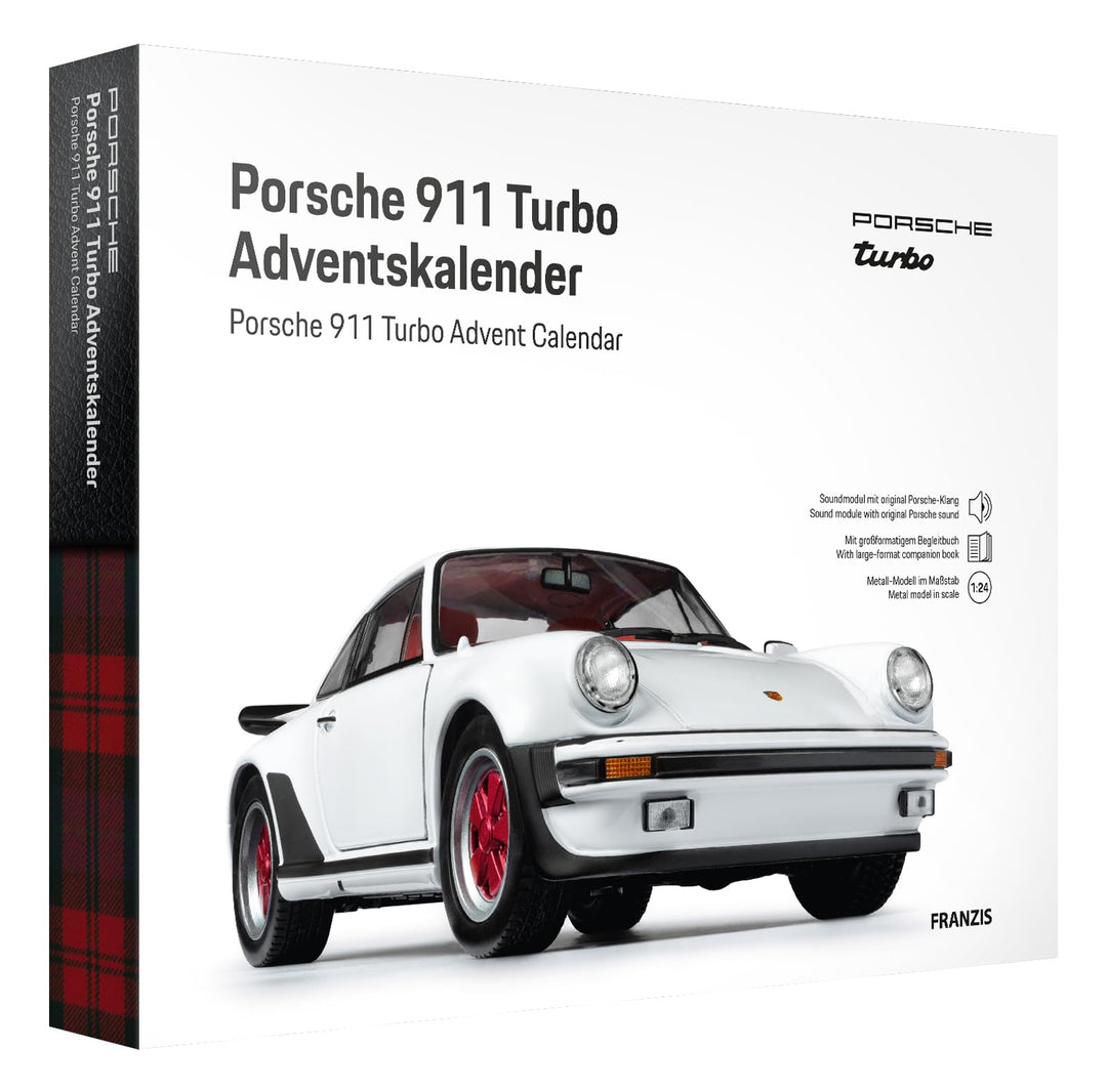 FRANZIS 67322 - Porsche 911 Turbo Adventskalender, Modellbausatz 1:24