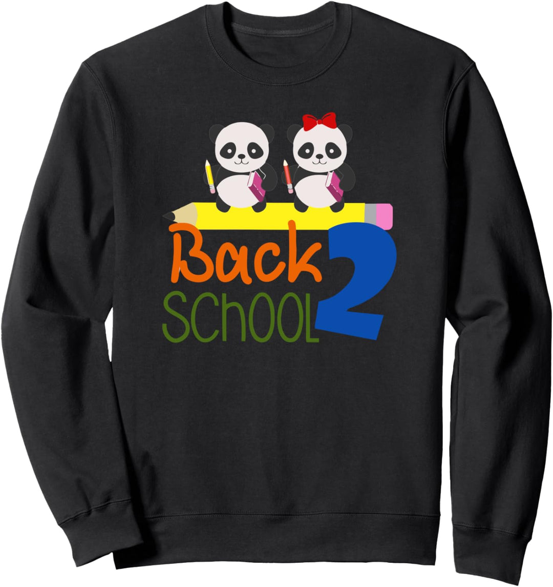 Back to School First Day School Panda Teacher Girls Boys Sweatshirt