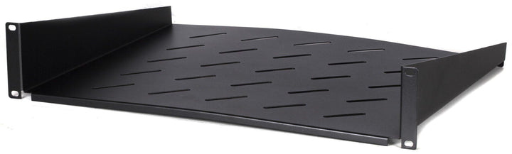 19 Zoll 2HE Fachboden 400mm Tief - Schwarz - Traglast 12 kg 2 HE 400 mm tief, 2 HE 400 mm tief