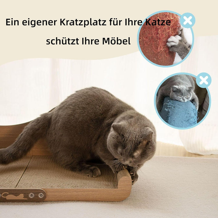 60 * 30cm Extragrosses Kratzbrett für Katzen jeder Grösse – XXL Sofa-Katzenkratzbrett aus Kratzpappe