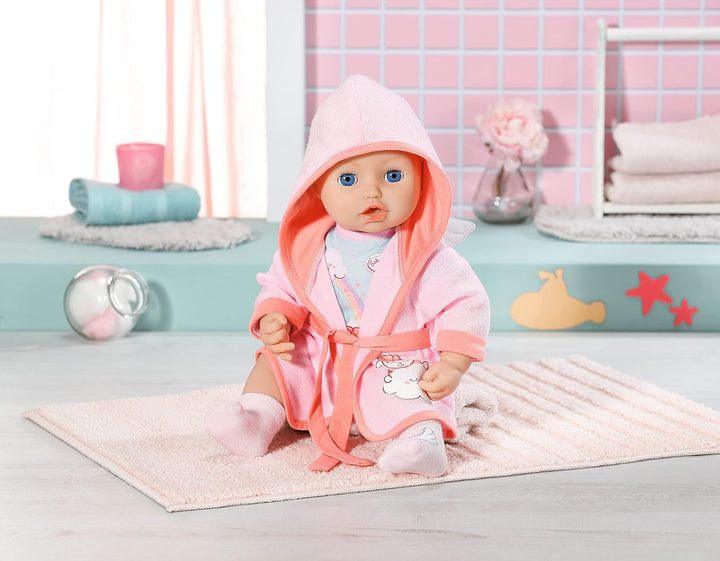 Baby Annabell Deluxe Badezeit, Puppenset für Badewanne bestehend aus rosa Bademantel, Strampler und
